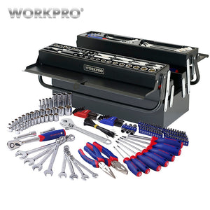 WORKPRO 183PC Tool Set Home Tools Metal Tool Box Set Repair Tool Kits Screwdriver Set Socket Set