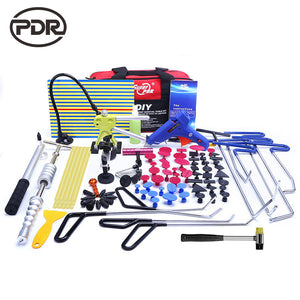 PDR Tools Hooks Stainless Steel Push Rods Dent Removal Car Body Dent Repair Reverse Hammer Paintless Dent Remover Crowbar Kit