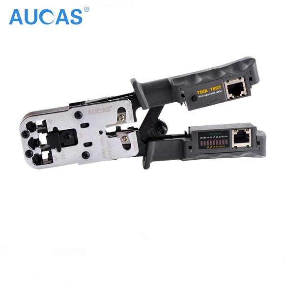 AUCAS High Quality RJ11 RJ45 Multifuction Crimper Network Crimping Tool Piler Tools  Portable LAN TOOL Crimper Plug Clamp PC