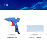 PROSTORMER High Temp Heater Melt A Hot Glue Gun 20W 40W Repair Tool Heat Gun Mini Gun EU Use 7mm Glue Sticks Optional Base