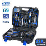 Prostormer 210 Pcs DIY Household Woodworking Hand Tools Set Kit With Car Repair Socket Wrench Screwdriver Tool with Storage Tool