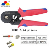 Tubular terminal crimping tools mini electrical pliers HSC8 10SA 0.25-10mm2 23-7AWG 6-4A/6-6A 0.25-6mm2 high precision clamp set