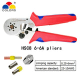 Tubular terminal crimping tools mini electrical pliers HSC8 10SA 0.25-10mm2 23-7AWG 6-4A/6-6A 0.25-6mm2 high precision clamp set