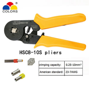 Crimping tools pliers electrical tubular terminals box mini clamp HSC8 10S 0.25-10mm2 23-7AWG 6-4B/6-6 0.25-6mm2 16-4 tools sets