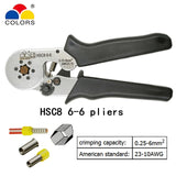 Crimping tools pliers electrical tubular terminals box mini clamp HSC8 10S 0.25-10mm2 23-7AWG 6-4B/6-6 0.25-6mm2 16-4 tools sets