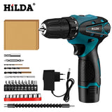 HILDA Electric Drill Cordless Screwdriver Lithium Battery  Mini Drill Cordless Screwdriver Power Tools Cordless Drill