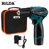 HILDA Electric Drill Cordless Screwdriver Lithium Battery  Mini Drill Cordless Screwdriver Power Tools Cordless Drill