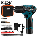 HILDA Electric Drill Cordless Screwdriver Lithium Battery  Mini Drill Cordless Screwdriver Power Tools Cordless Drill