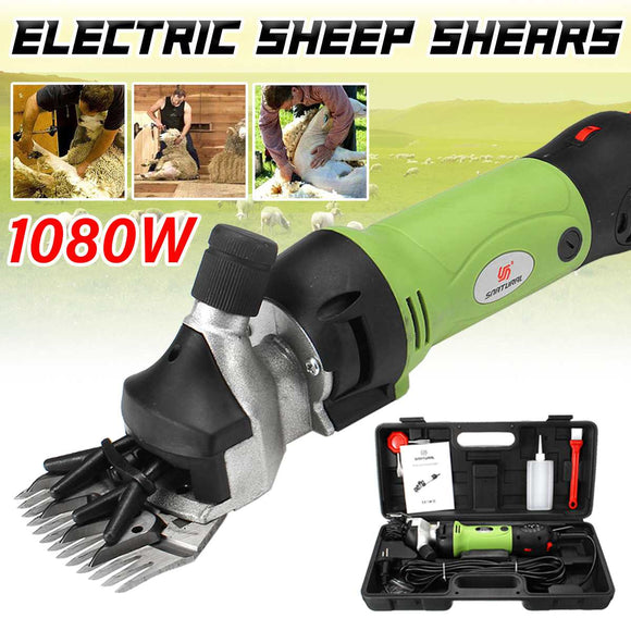 1080W 220V Electric Shearing Clipper Shear Sheep Goats Alpaca Shears Pet Hair Shearing Machine Cutter Wool Scissor Farm Supplies