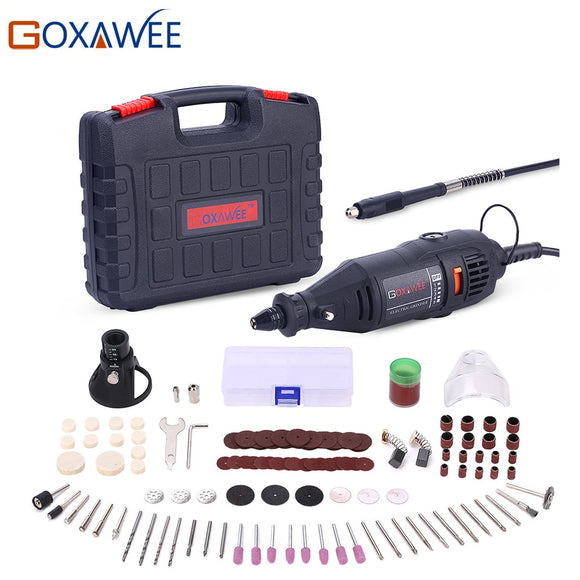 GOXAWEE 220V Power Tools Electric Mini Drill with 0.3-3.2mm Universal Chuck & Shiled Rotary Tools Kit Set For Dremel 3000 4000