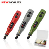 NEWACALOX USB 5V DC 10W Mini Wireless Grinding Machine Variable Speed Rotary Tools Kit Drill Engraver Pen for Milling Polishing